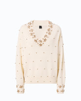 Pullover aus Wolle und Kaschmir mit Schmuckapplikationen -  | Pinko