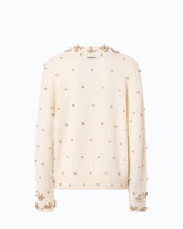 Pullover aus Wolle und Kaschmir mit Schmuckapplikationen -  | Pinko