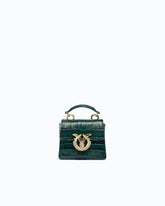 Handtasche Micro Love Bag Top Handle aus Leder mit Krokoprint und Schmuckschnalle PINKO Galleria -  | Pinko