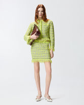 Mini skirt in basketweave and frayed knit -  | Pinko