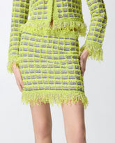 Mini skirt in basketweave and frayed knit -  | Pinko