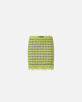 Mini skirt in basketweave and frayed knit -  | Pinko