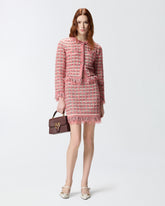 Mini skirt in basketweave and frayed knit -  | Pinko