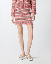 Mini skirt in basketweave and frayed knit -  | Pinko