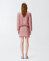Mini skirt in basketweave and frayed knit -  | Pinko