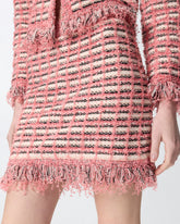 Mini skirt in basketweave and frayed knit -  | Pinko