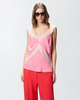 Spotted lingerie top with lace -  | Pinko
