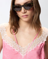 Spotted lingerie top with lace -  | Pinko