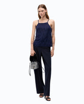 Fluid top with feather detailing -  | Pinko