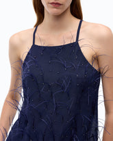 Fluid top with feather detailing -  | Pinko