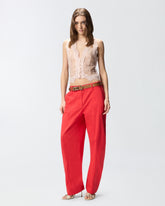 Barrel-fit trousers in stretch cotton -  | Pinko