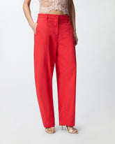 Barrel-fit trousers in stretch cotton -  | Pinko