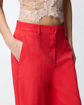 Barrel-fit trousers in stretch cotton -  | Pinko