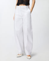 Barrel-fit trousers in stretch cotton -  | Pinko