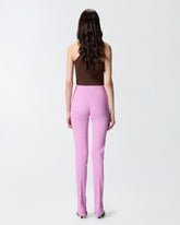 Linen-blend trousers with adjustable hem slit detail -  | Pinko
