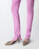 Linen-blend trousers with adjustable hem slit detail -  | Pinko