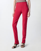 Satin trousers with adjustable hem slit detail -  | Pinko
