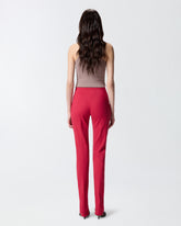 Satin trousers with adjustable hem slit detail -  | Pinko