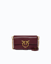 Small Love One Slouchy crossbody bag in smooth leather - Pink | Pinko