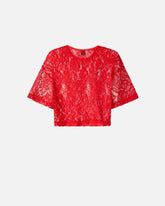 Cropped lace t-shirt -  | Pinko