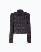 Cropped bouclé tweed jacket with metal buttons - Trasparente | Pinko