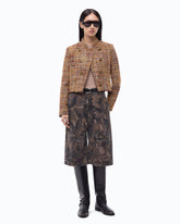 Bouclé tweed jacket with contrasting buttons - Trasparente | Pinko