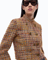 Bouclé tweed jacket with contrasting buttons - Trasparente | Pinko