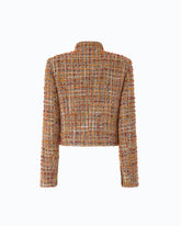Bouclé tweed jacket with contrasting buttons - Trasparente | Pinko