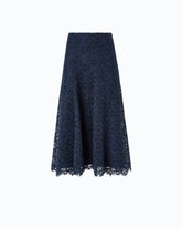 Flared midi skirt in corded lace - Blue | Pinko