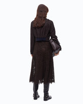 Flared midi skirt in corded lace - Trasparente | Pinko