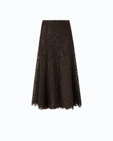 Flared midi skirt in corded lace - Trasparente | Pinko