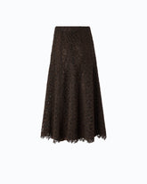 Flared midi skirt in corded lace - Trasparente | Pinko