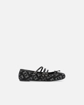 Monogram ballet flats with rhinestones and bow at the toe -  | Pinko