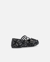 Monogram ballet flats with rhinestones and bow at the toe -  | Pinko