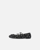 Monogram ballet flats with rhinestones and bow at the toe -  | Pinko