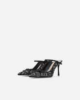 Rhinestoned satin slip-ons with heel -  | Pinko