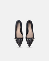 Low leather pumps with straps and studs -  | Pinko