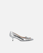 Low laminated nappa leather pumps with straps and studs -  | Pinko