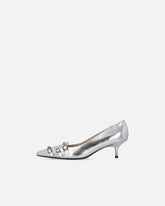 Low laminated nappa leather pumps with straps and studs -  | Pinko
