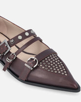 Spitz zulaufende Ballerinas aus Leder mit Nieten -  | Pinko