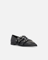 Pointed-toe leather ballerinas with studs -  | Pinko