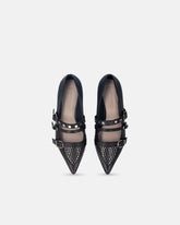 Pointed-toe leather ballerinas with studs -  | Pinko