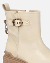 Leather booties with Love Birds logo -  | Pinko