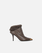 Booties with faux fur and metal toe -  | Pinko