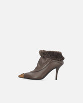 Booties with faux fur and metal toe -  | Pinko