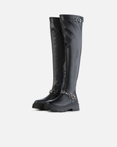 Thigh-high boots with metal inserts -  | Pinko