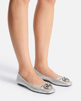Perforated ballerinas in laminated nappa leather -  | Pinko