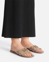 Leather slip-on sandals with Love Birds logo -  | Pinko