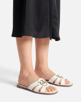 Leather slip-on sandals with Love Birds logo -  | Pinko