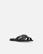 Leather slip-on sandals with Love Birds logo -  | Pinko